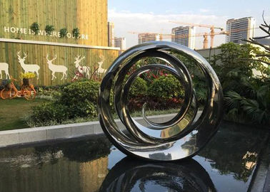 China Durable Spiral Circle Stainless Steel Sculpture For Garden Pool Decoration supplier