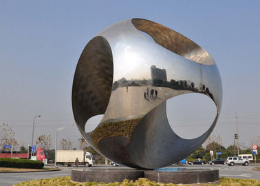 China Large Size Outdoor Sphere Sculpture Stainless Steel For Public Roundabout supplier