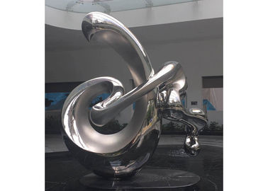 China Large Outdoor Metal Garden Art Polished Stainless Steel Sculpture 250cm Height supplier