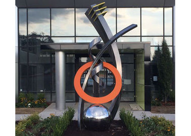 Large Contemporary Stainless Steel Metal Sculpture For Building Entrance