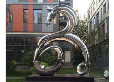 China Large Modern Stainless Steel Outdoor Sculpture Mirror Polished Metal Garden Ornaments supplier