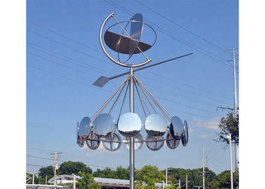 China Wind Kinetic Modern Stainless Steel Sculpture , Outdoor Steel Garden Sculpture supplier