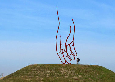 China Modern Outdoor Metal Art Corten Steel Sculpture Large Decorative Hand Sculpture supplier