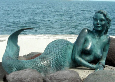 China Decoration Mermaid Outdoor Bronze Garden Sculpture 200cm Length OEM Available supplier