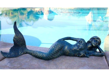 China Casting Metal Bronze Mermaid Sculpture Modern Outdoor Pool Decoration supplier