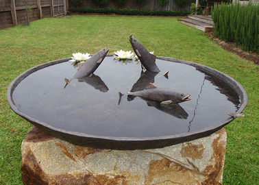 China Antique Cast Metal Fish Bronze Statue Bowl Water Fountain Metal Lawn Sculptures supplier