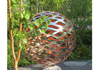 China 150 Diameter Stainless Steel Ball Sculpture Polished Metal Hollow Sphere For Garden supplier