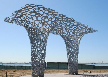 China Urban Landscape Stainless Steel Sculpture Outside Metal Tree Sculpture Matt Finish supplier