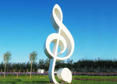 China White Painted Out Door Stainless Steel Sculpture Music Note Sculpture supplier