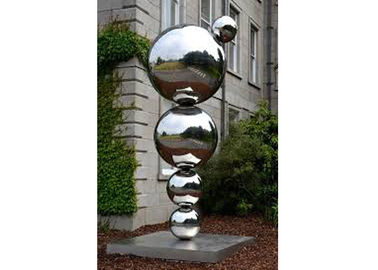 Mirror Polished Stainless Steel Sculpture Modern Ball Sculpture For Outdoor