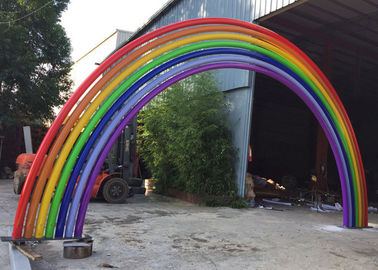 China Large Garden Stainless Steel Sculpture Colorful Metal Rainbow Sculpture supplier