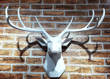 China Metal Animal Painted Deer Stainless Steel Deer Wall Art Sculpture supplier