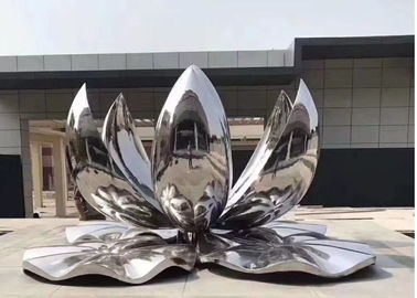 China Large Polished Stainless Steel Outdoor Metal Lotus Flower Sculpture supplier