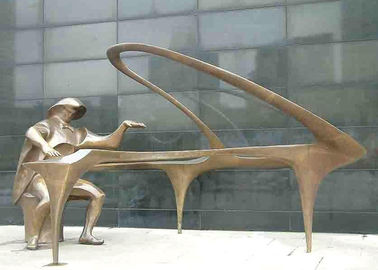 China Decoration Modern Art Decoration Pianist Statue Custom Bronze Pianist Sculpture supplier