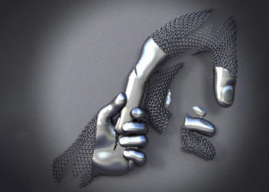 China Love Hands Design Stainless Steel 3D Metal Wall Sculpture Matt Finish supplier