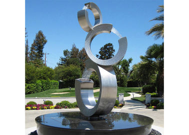 China Contemporary Stainless Steel Sculpture Garden Stainless Steel Water Fountain supplier