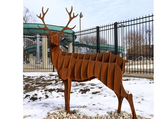 China Contemporary Corten Steel Outdoor Deer Sculpture supplier