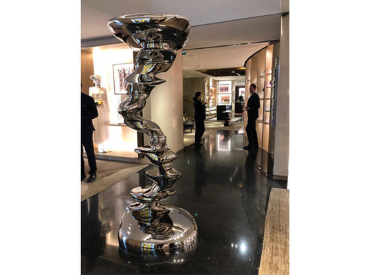 China Mirror Stainless Steel Swirl Sculpture For Outdoor Decoration supplier