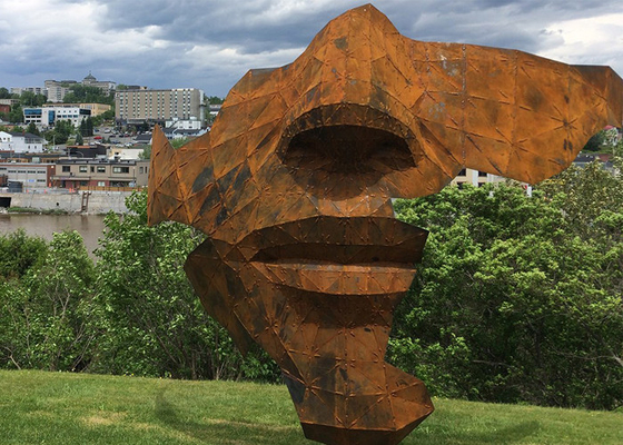 China Outdoor Rusty Corten Steel Face Sculpture For Landscape supplier