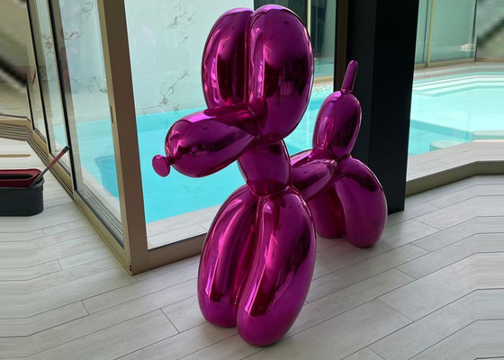 Stainless Steel Balloon Dog Animal Sculpture Contemporary Polished