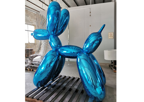 Stainless Steel Balloon Dog Animal Sculpture Contemporary Polished