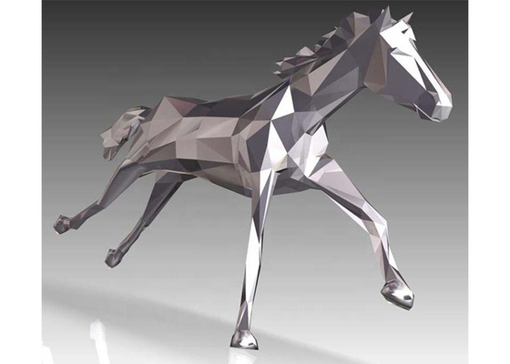 Plaza Or Garden Decoration Stainless Steel Horse Sculpture Matt Finished 180cm