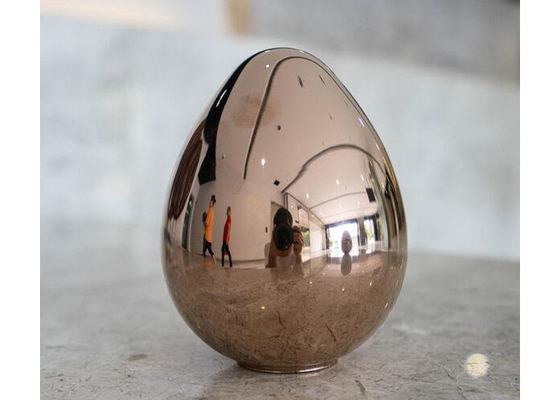 Custom Size Hand Forged Stainless Steel Oval Egg Sculpture Mirror Polished