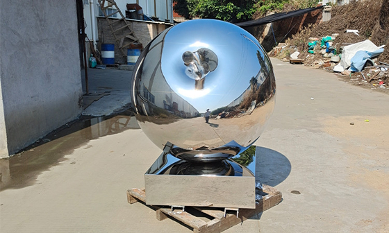 Large Polished Stainless Steel Outdoor Sculpture Fruit Apple
