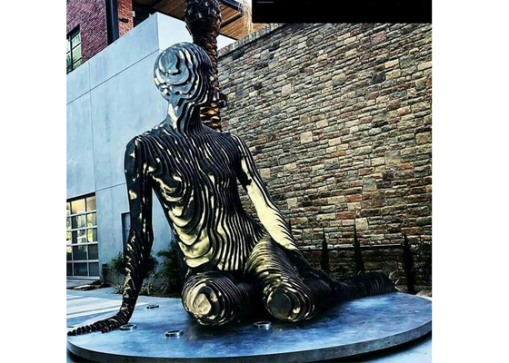 Garden Or Yard Decorative Laser Cutting Stainless Steel Woman Sculpture