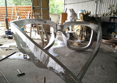 Metal Sculpture Art Giant Sunglasses Sculpture Stainless Steel With Pink Glasses