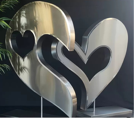 Heart Love Theme Stainless Steel Art Sculptures Indoor ODM & OEM Service