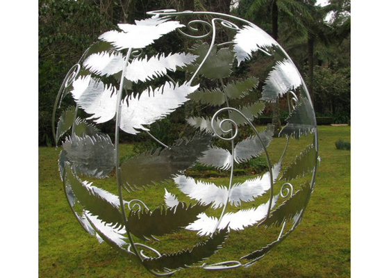 Custom Size Modern Art Garden Sphere Stainless Steel Leaf Ball Sculpture