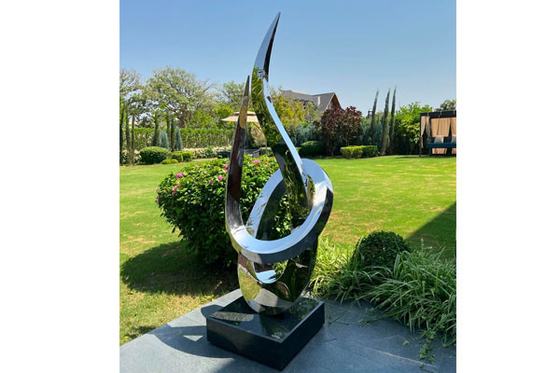 Contemporary Stainless Steel Abstract Art Sculpture "The open loop"