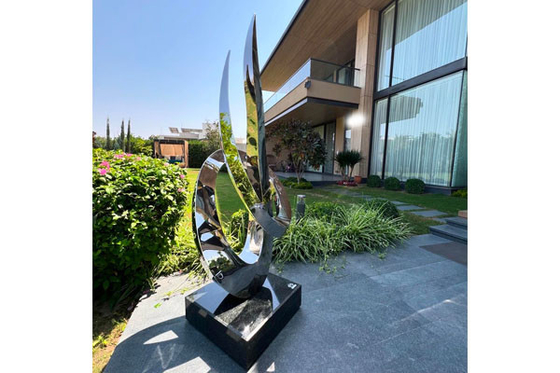 Contemporary Stainless Steel Abstract Art Sculpture "The open loop"