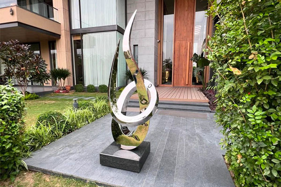 Contemporary Stainless Steel Abstract Art Sculpture "The open loop"