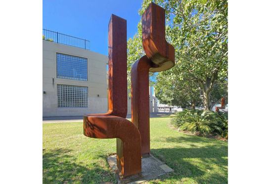 Outdoor Contemporary Hand Fabricated Corten Steel Garden Sculpture