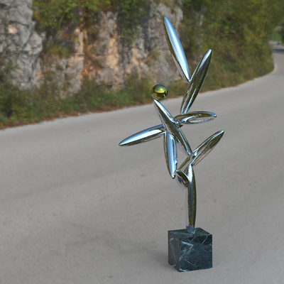 Outdoor Decorative Stainless Steel Polished Balance Sculpture