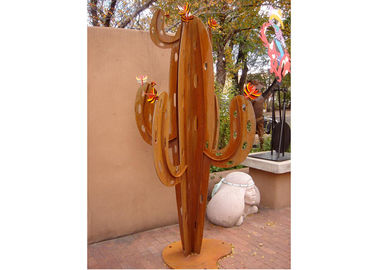 Modern Cactus Abstract Corten Steel Sculpture For Outdoor Garden Decorative