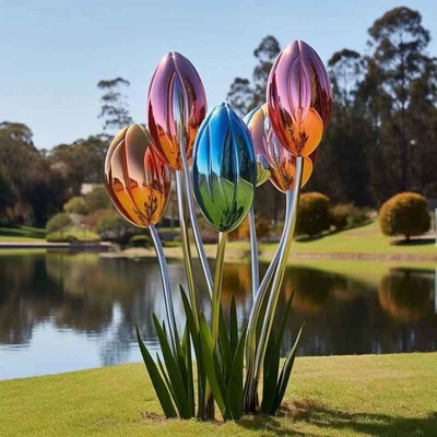 Giant Landmark Dcorative Outdoor Flower Bud Stainless Steel Sculpture