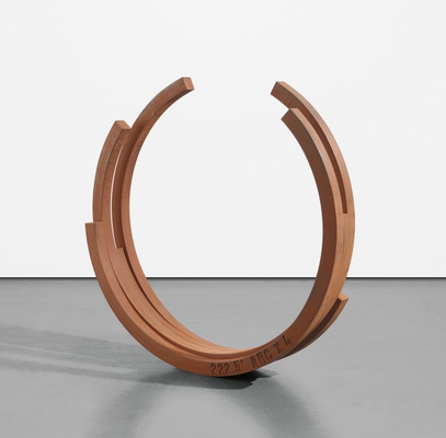 Custom Weathering Steel Artwork Oxidized Metal Semi-Circular Landscape Sculpture