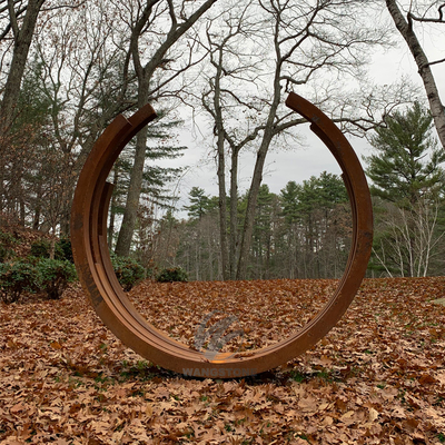 Dimensional Harmony 2.6m Semi-Circular Corten Sculpture For Gardens & Plazas