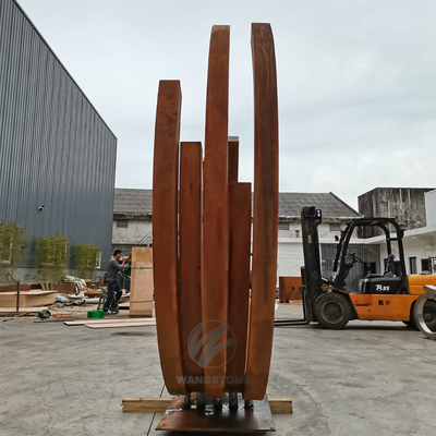 Dimensional Harmony 2.6m Semi-Circular Corten Sculpture For Gardens & Plazas