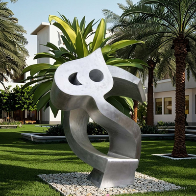 Modern Outdoor Arabic Calligraphy Islamic Sculpture Stainless Steel Metal Crafts