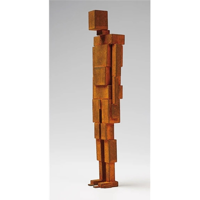Industrial Rusted Steel Human Silhouette Sculpture Geometric Outdoor Art Statue For Landscape / Architectural Projects
