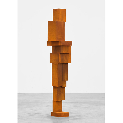 Industrial Rusted Steel Human Silhouette Sculpture Geometric Outdoor Art Statue For Landscape / Architectural Projects