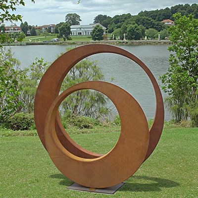 Good price Custom Rusty Outdoor Garden Metal Art Corten Steel Ring Sculpture online