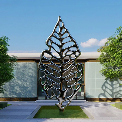 Public Installation Metal Nature Artwork Stainless Steel Leaf Sculpture
