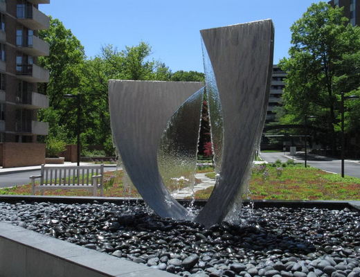 Decorative Outdoor Garden Water Fountain Stainless Steel Sculpture
