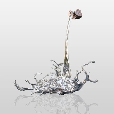 Frozen Splash Moment: Custom Stainless Steel Outdoor Water Fountain Sculpture