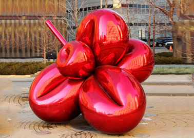 Large Metal Plaza Decoration Painted Metal Sculpture Titanium Coating 300cm Length